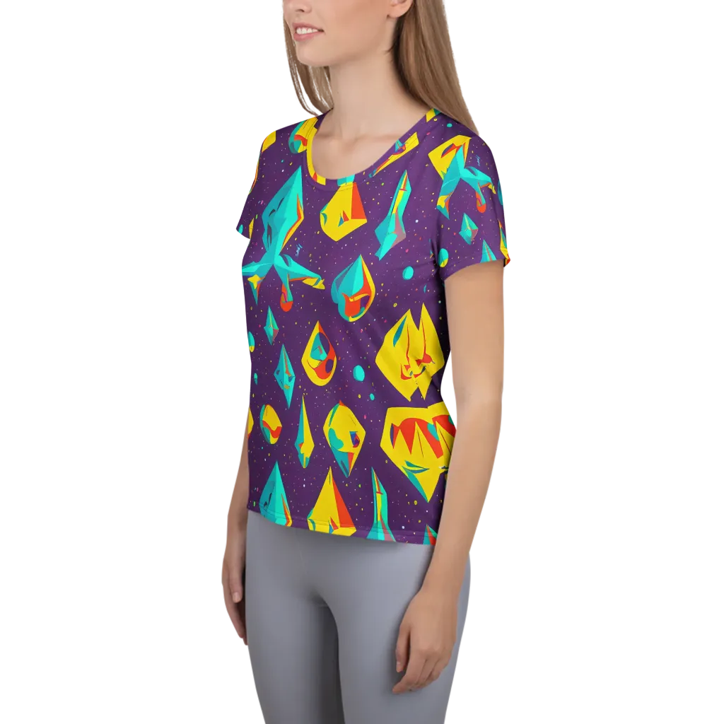 Cascading Prism on Women's Athletic T-Shirt — Left