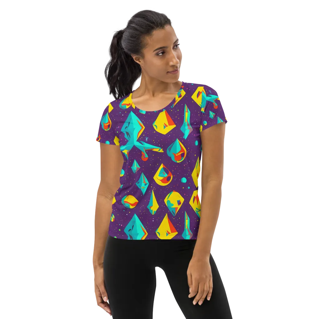 Cascading Prism on Women's Athletic T-Shirt — Front