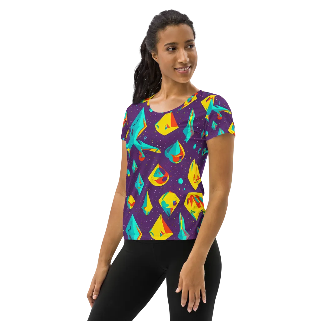 Cascading Prism on Women's Athletic T-Shirt — Left