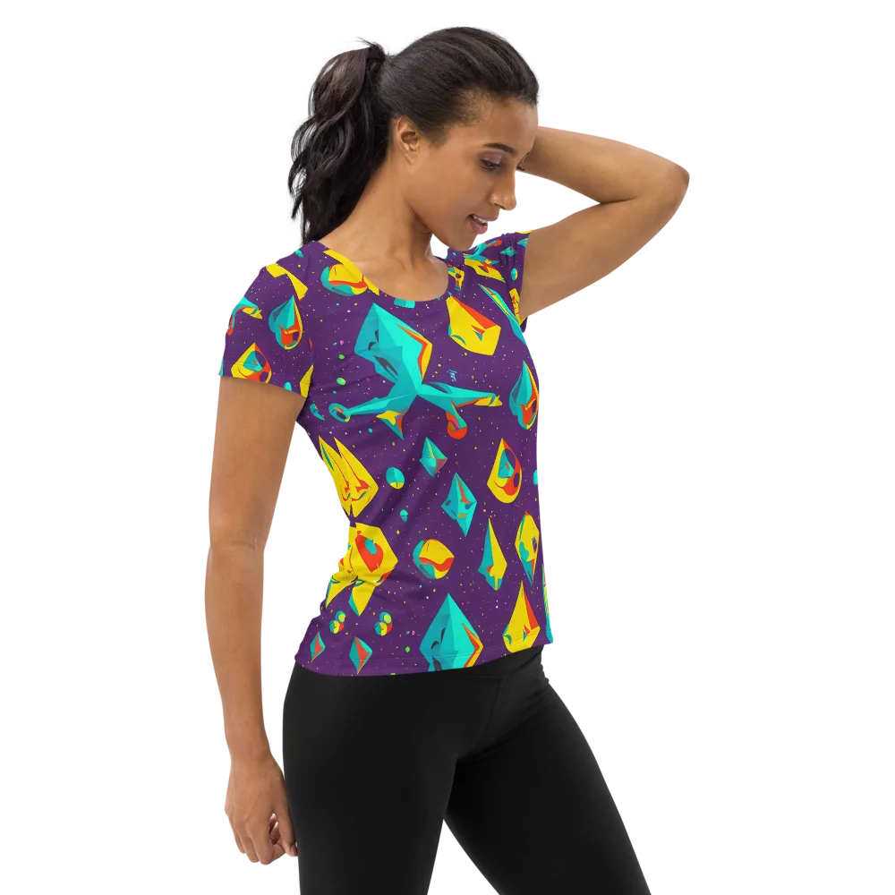 Cascading Prism on Women's Athletic T-Shirt — Right