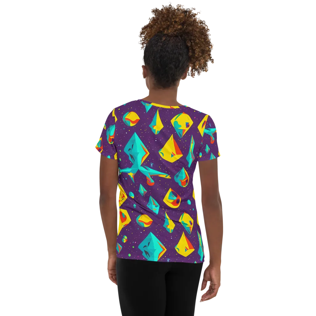 Cascading Prism on Women's Athletic T-Shirt — Back