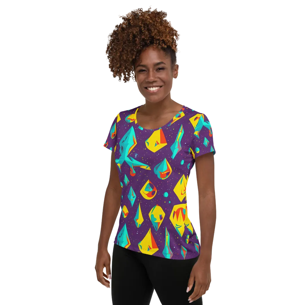 Cascading Prism on Women's Athletic T-Shirt — Left
