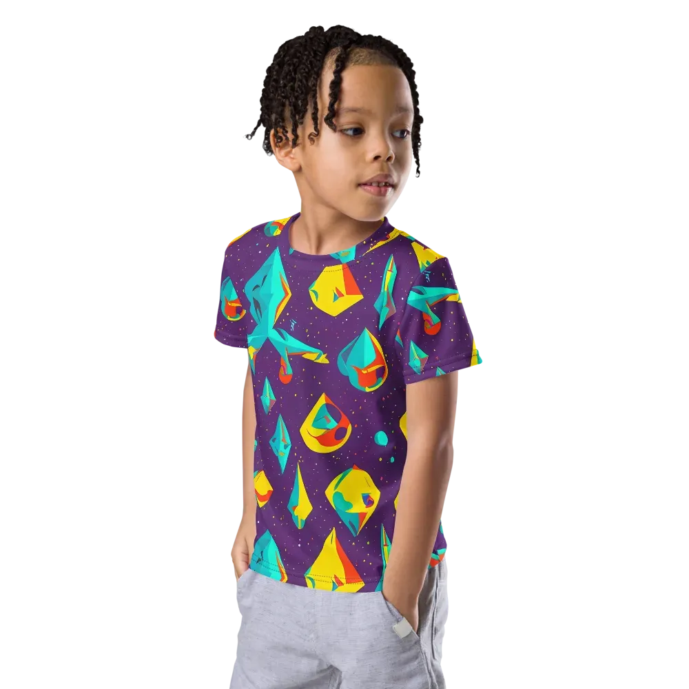 Cascading Prism on Kids Crew Neck T-Shirt — Left Front