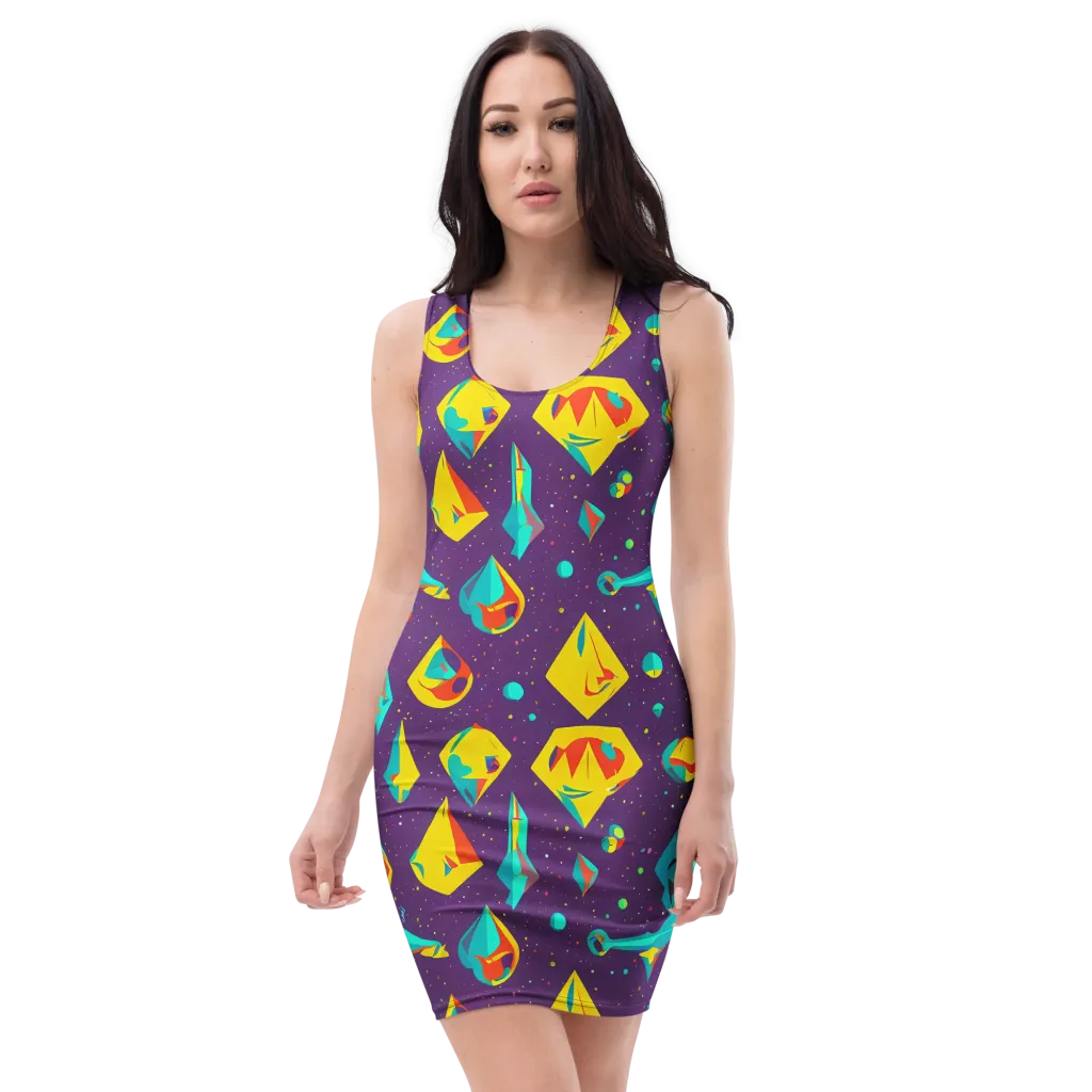 Cascading Prism on Bodycon Dress — Front