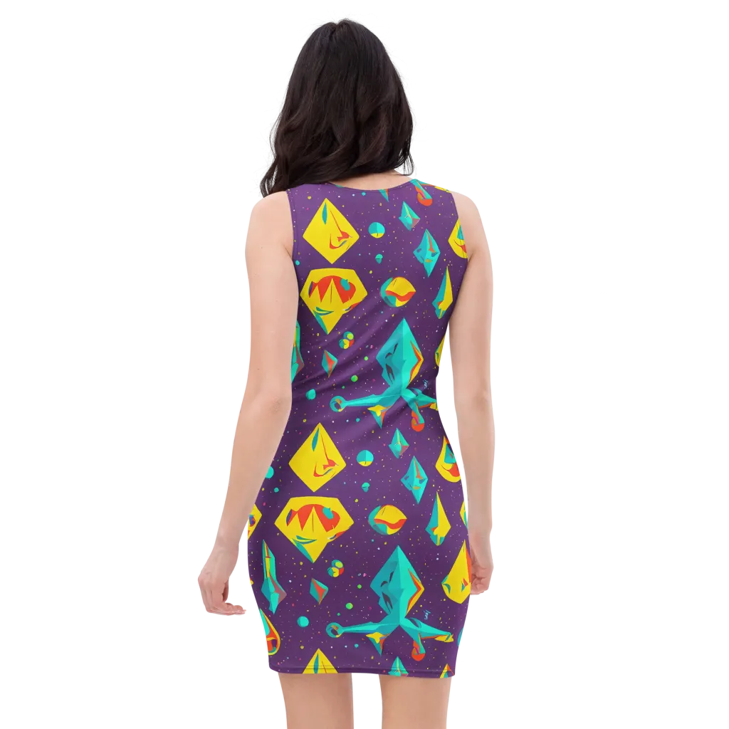 Cascading Prism on Bodycon Dress — Back
