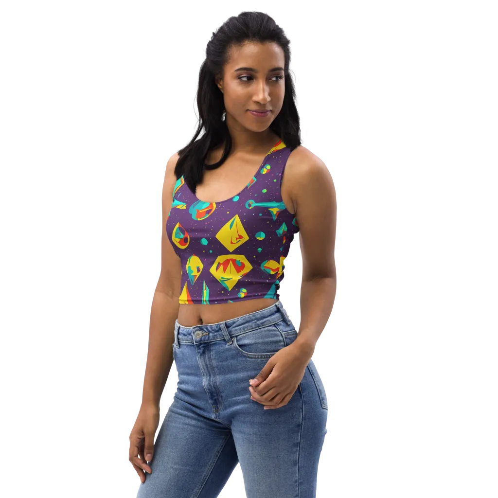 Cascading Prism on Crop Top — Left Front
