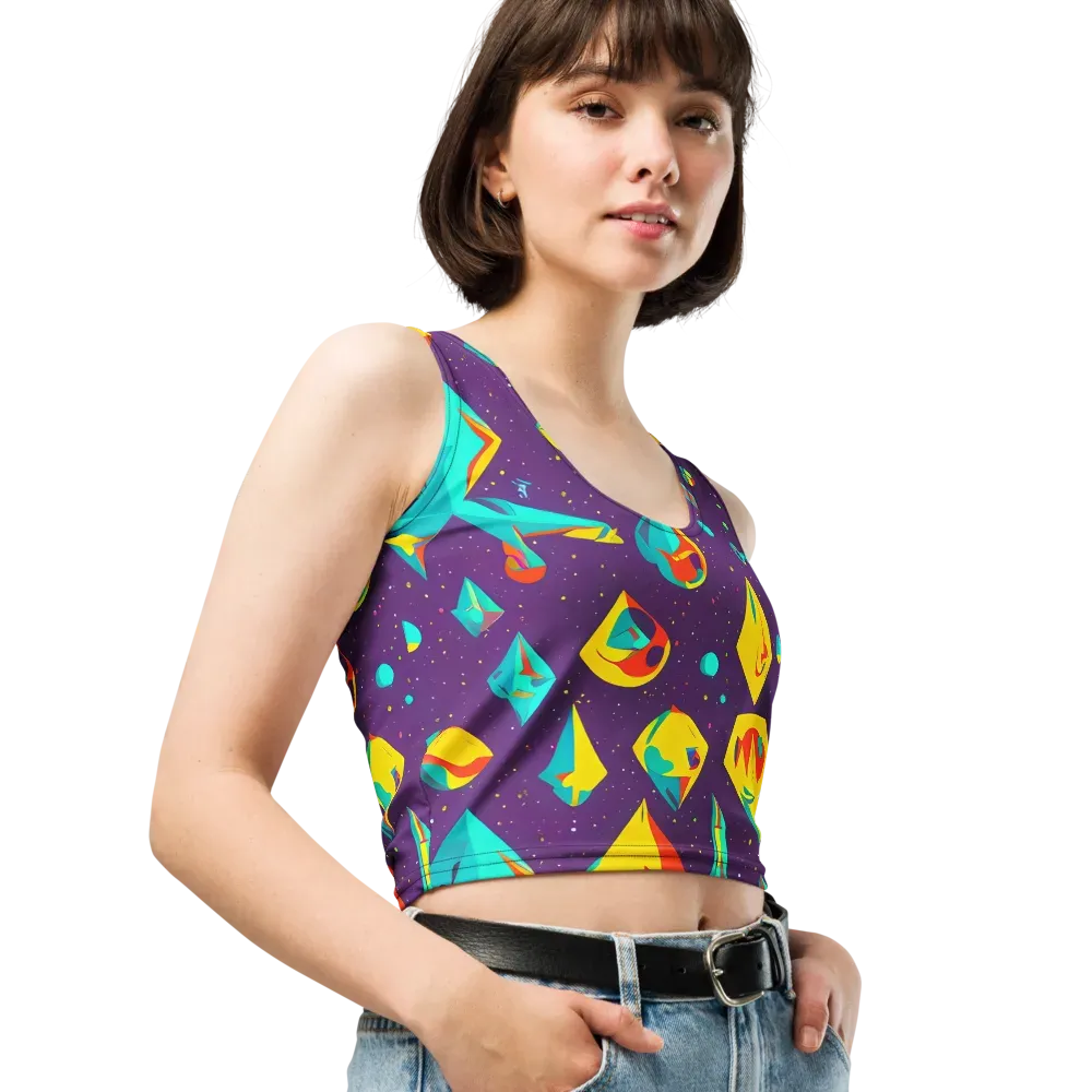 Cascading Prism on Crop Top — Right Front