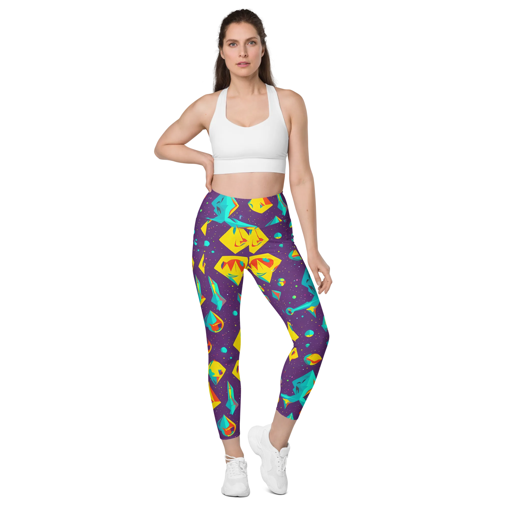 Cascading Prism on Leggings with Pockets — Front