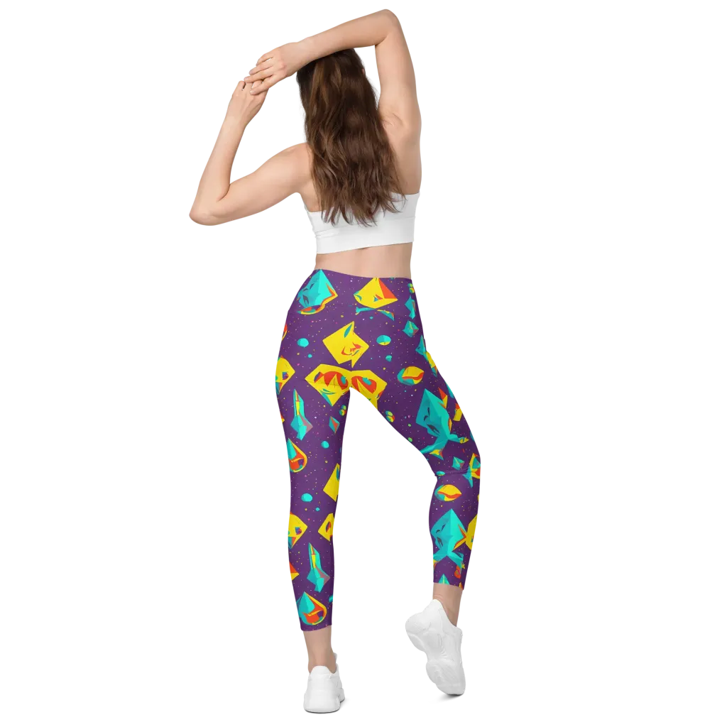 Cascading Prism on Leggings with Pockets — Back