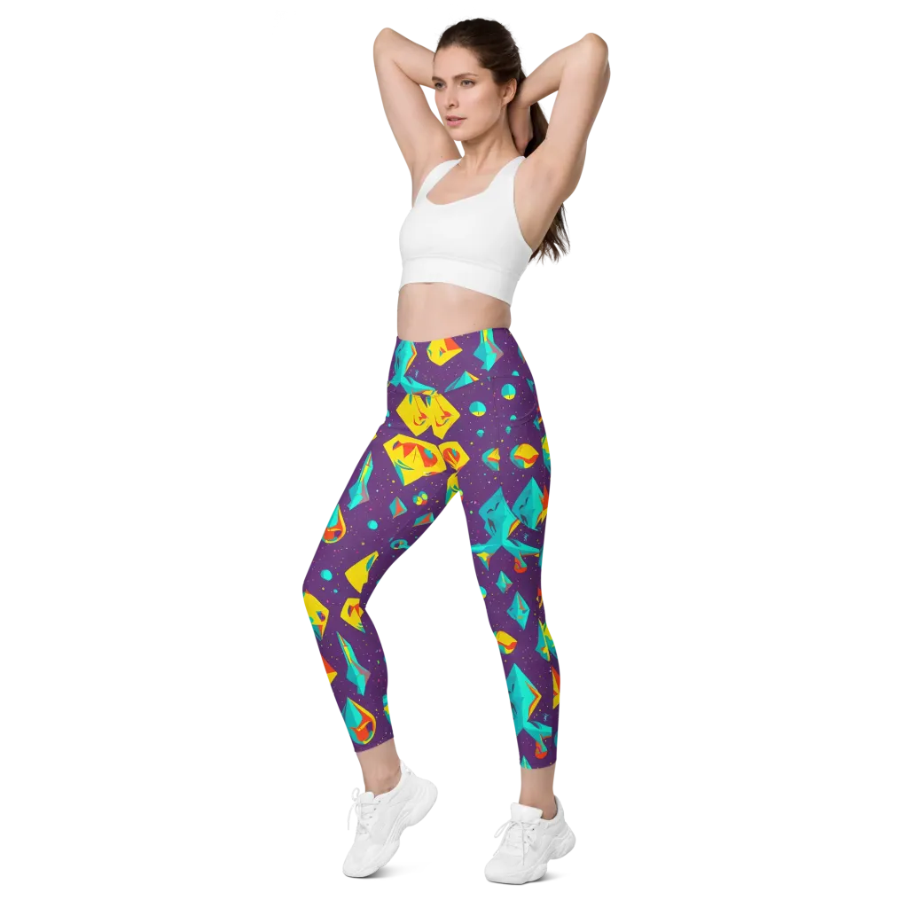 Cascading Prism on Leggings with Pockets — Left Front