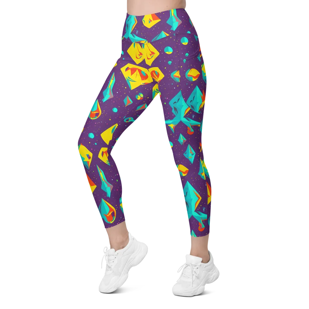 Cascading Prism on Leggings with Pockets — Left Front