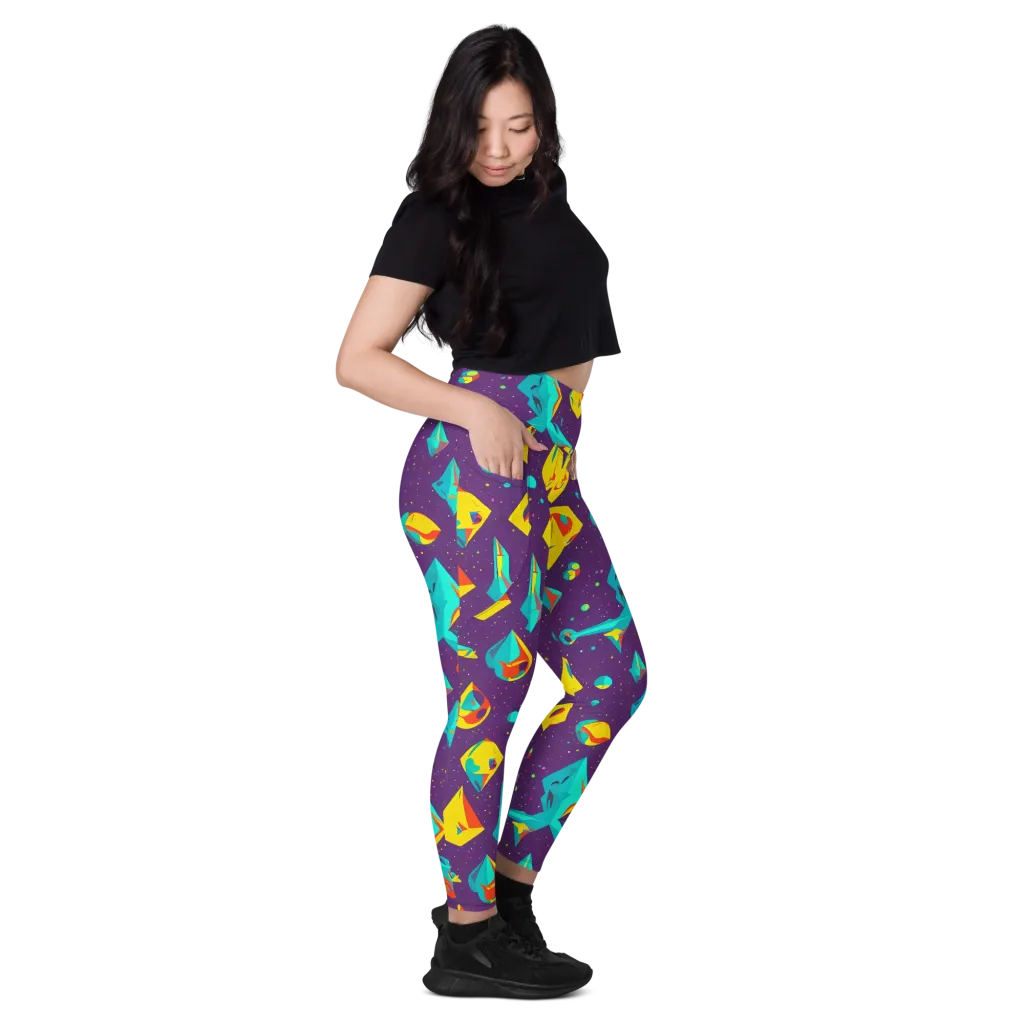 Cascading Prism on Leggings with Pockets — Right