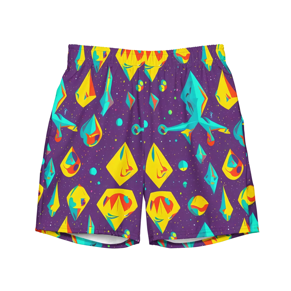 Cascading Prism on Swim Trunks — Front