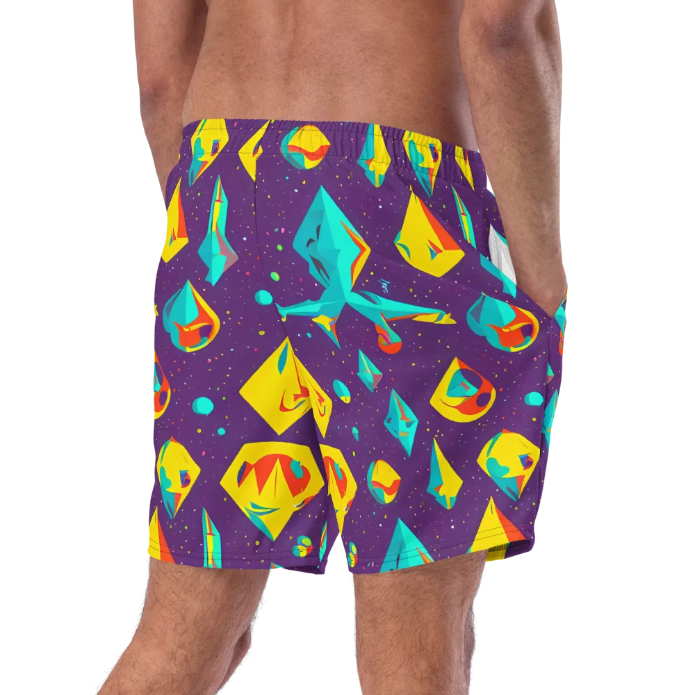 Cascading Prism on Swim Trunks — Right Back