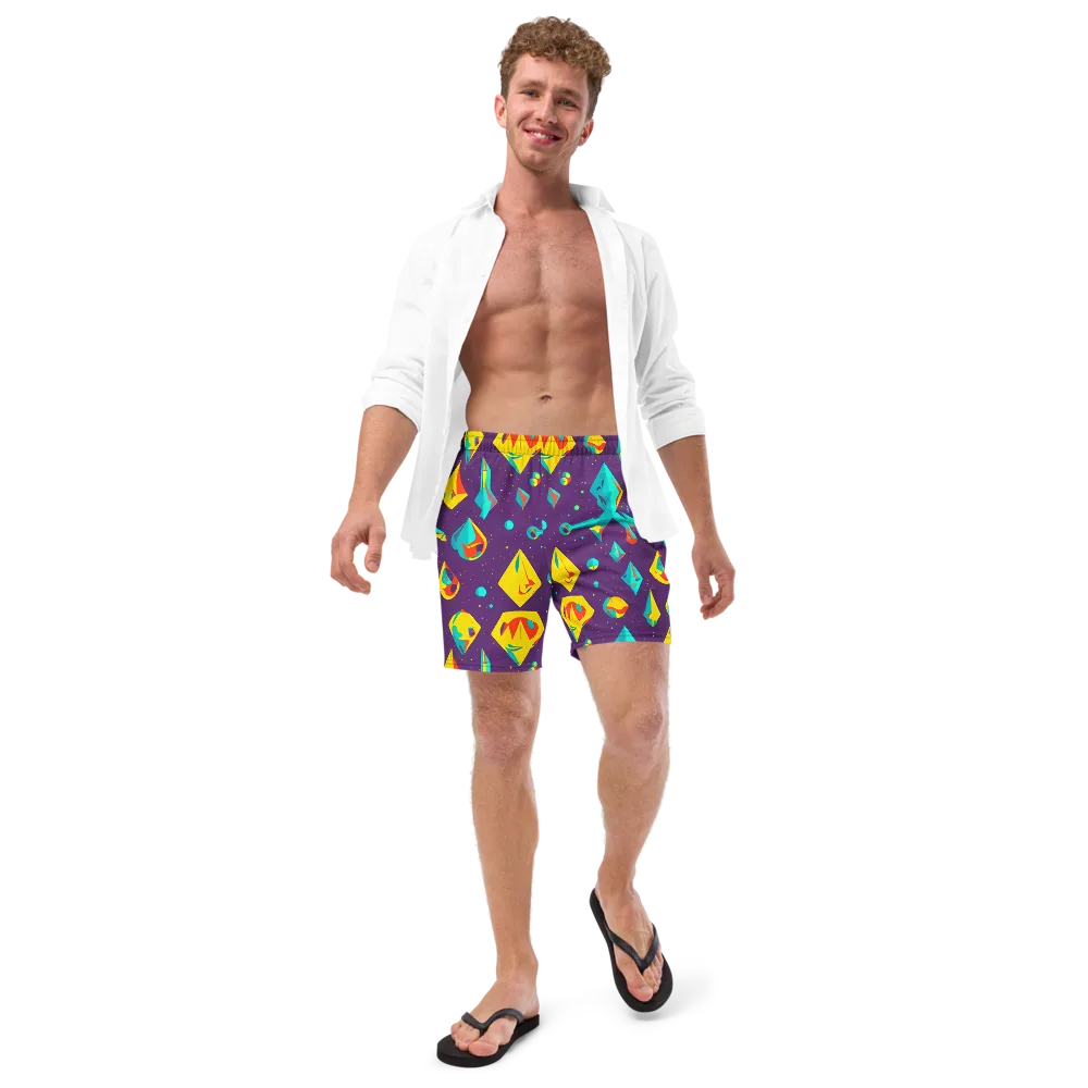 Cascading Prism on Swim Trunks — Front