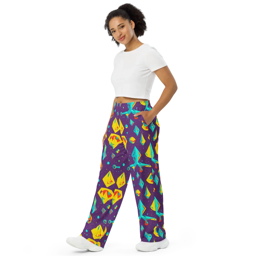 Cascading Prism on Wide-Leg Pants — Left Front