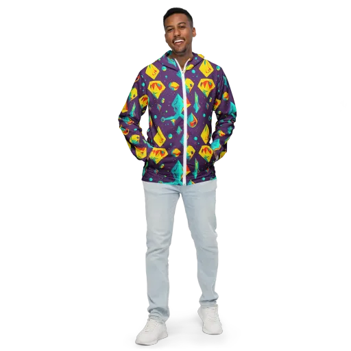 Cascading Prism on a Men's Windbreaker