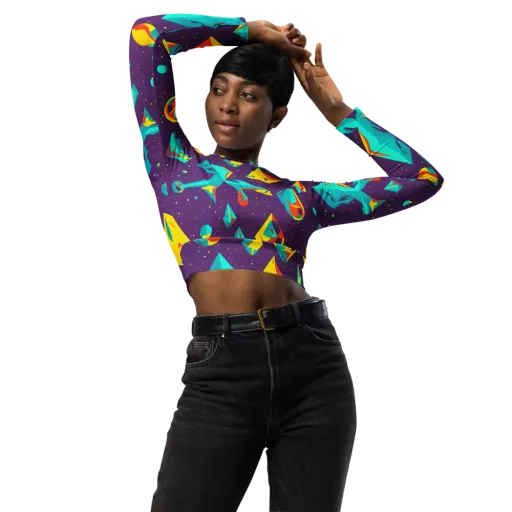 Cascading Prism on a Long Sleeve Crop Top