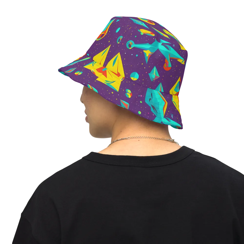 Cascading Prism on Reversible Bucket Hat — Back Inside