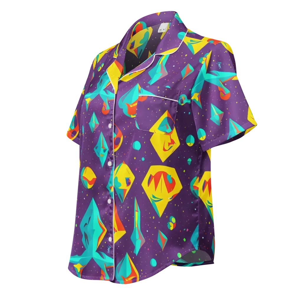 Cascading Prism on Women's Short Sleeve Pajama Top — Left Front