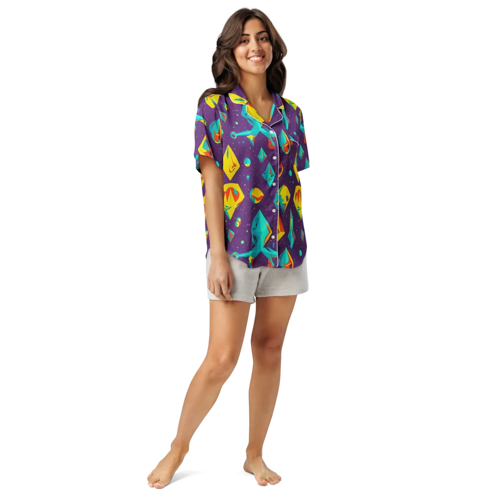 Cascading Prism on Women's Short Sleeve Pajama Top — Front
