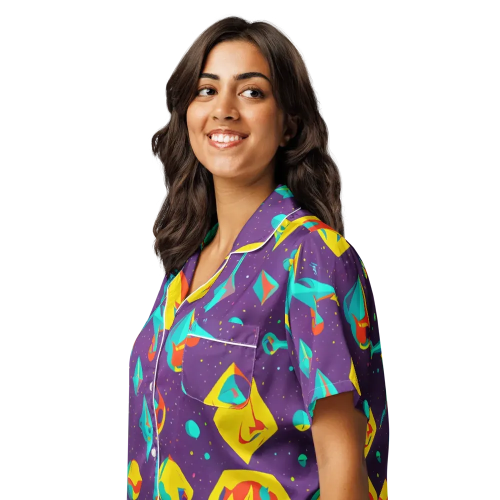 Cascading Prism on Women's Short Sleeve Pajama Top — Left Front
