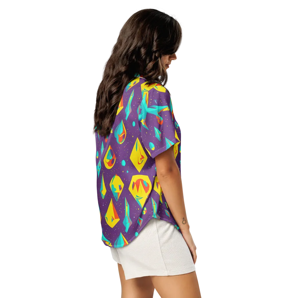 Cascading Prism on Women's Short Sleeve Pajama Top — Right Back