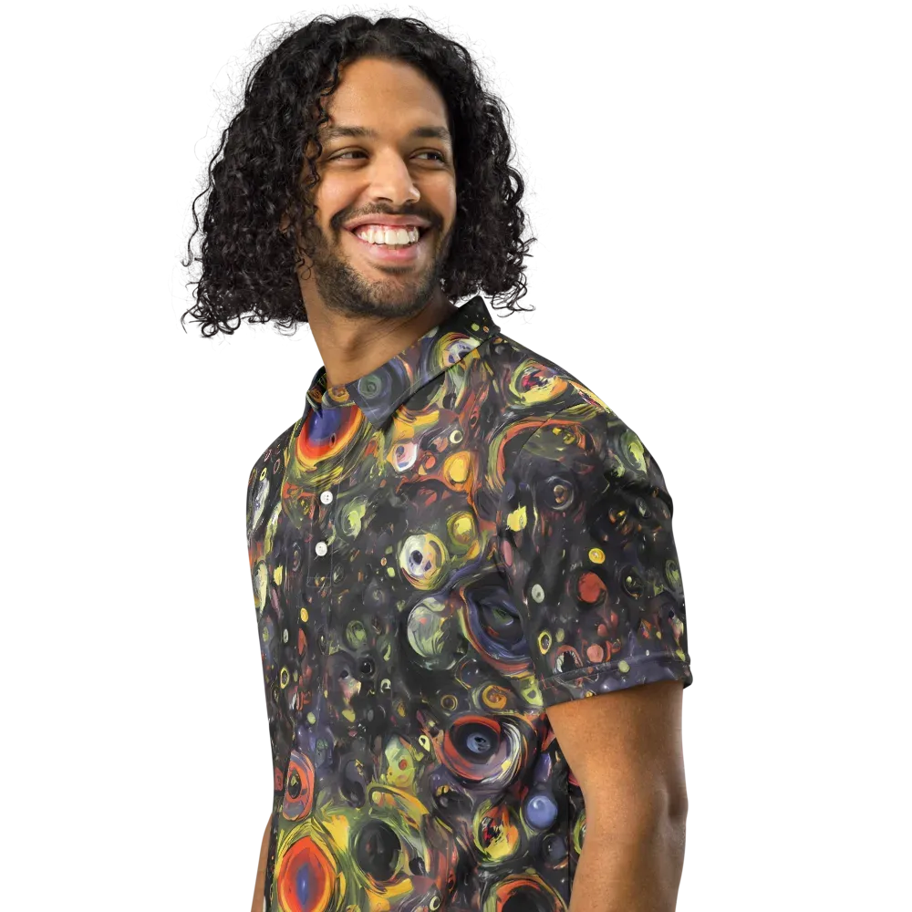 Stellar Spin on Men's Slim Fit Polo Shirt — Left Front