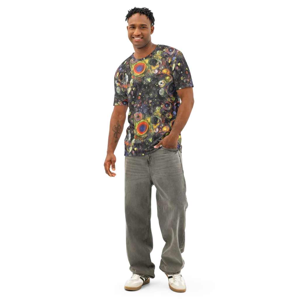 Stellar Spin on Men's Cotton Crew Neck T-Shirt — Front