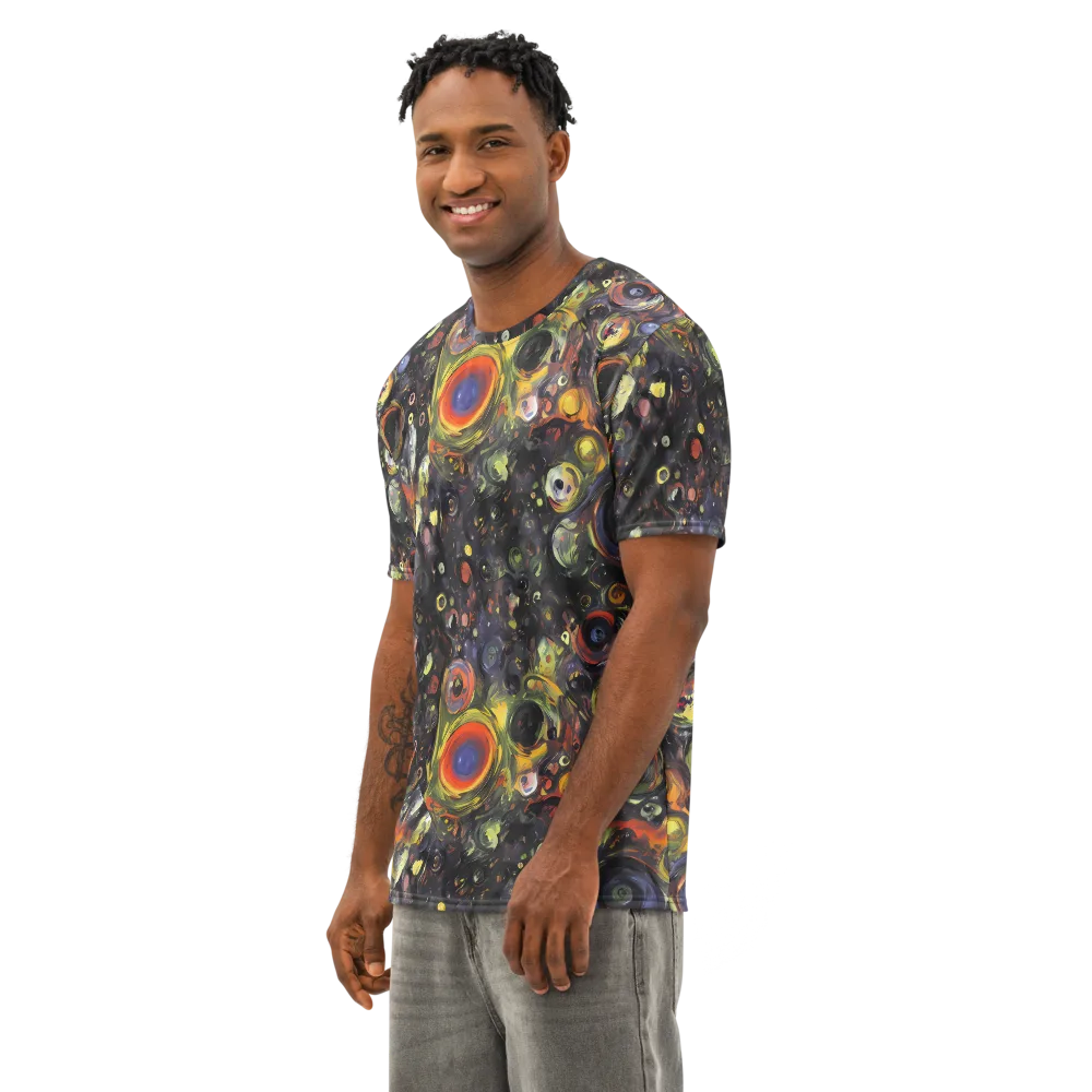 Stellar Spin on Men's Cotton Crew Neck T-Shirt — Left Front