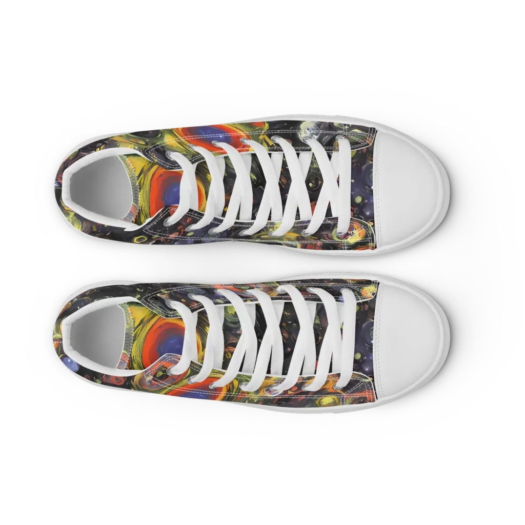 Stellar Spin on Men's High Top Canvas Shoes — Front