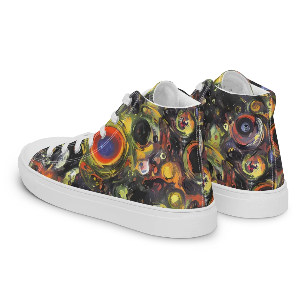 Stellar Spin on Men's High Top Canvas Shoes — Left Back