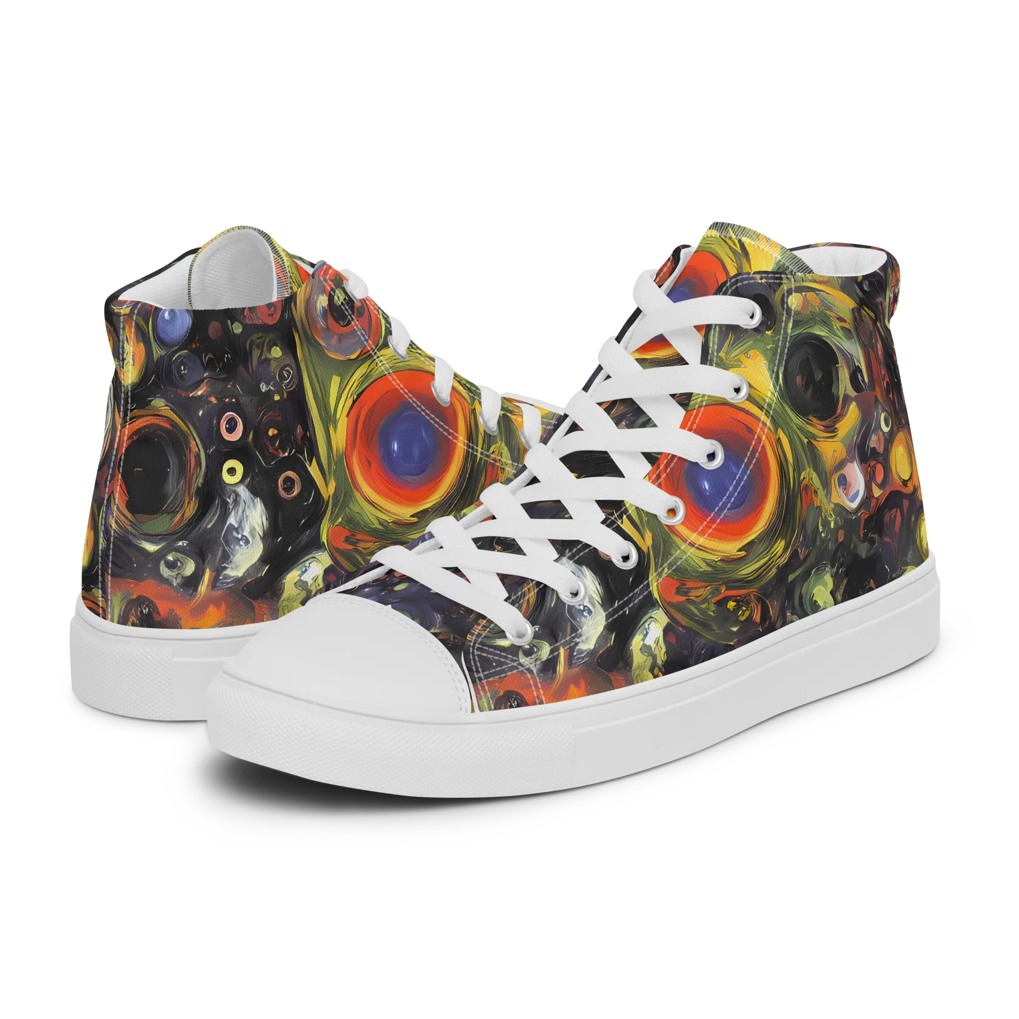 Stellar Spin on Men's High Top Canvas Shoes — Left