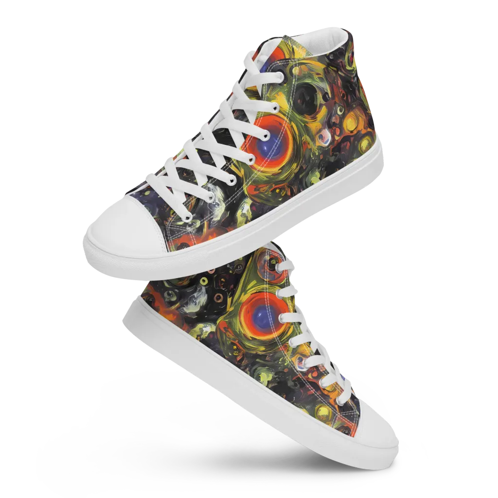 Stellar Spin on Men's High Top Canvas Shoes — Front
