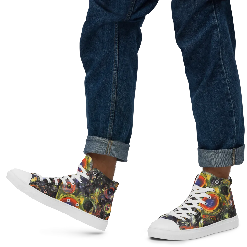 Stellar Spin on Men's High Top Canvas Shoes — Left