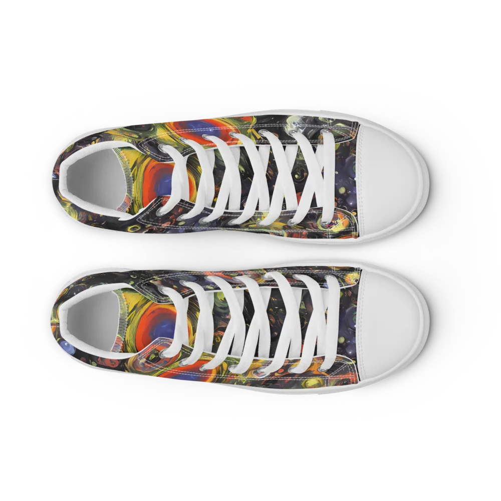 Stellar Spin on Women's High Top Canvas Shoes — Front