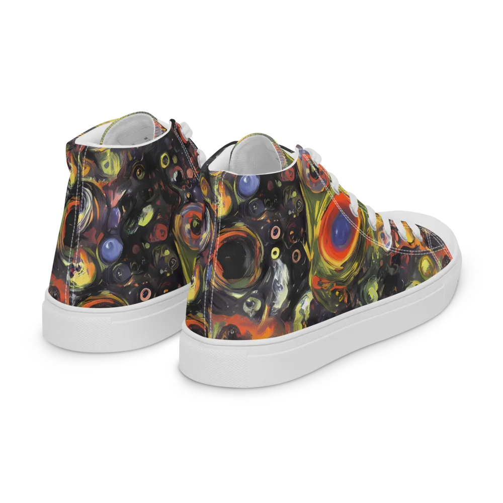 Stellar Spin on Women's High Top Canvas Shoes — Right Back