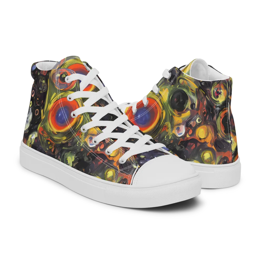 Stellar Spin on Women's High Top Canvas Shoes — Right