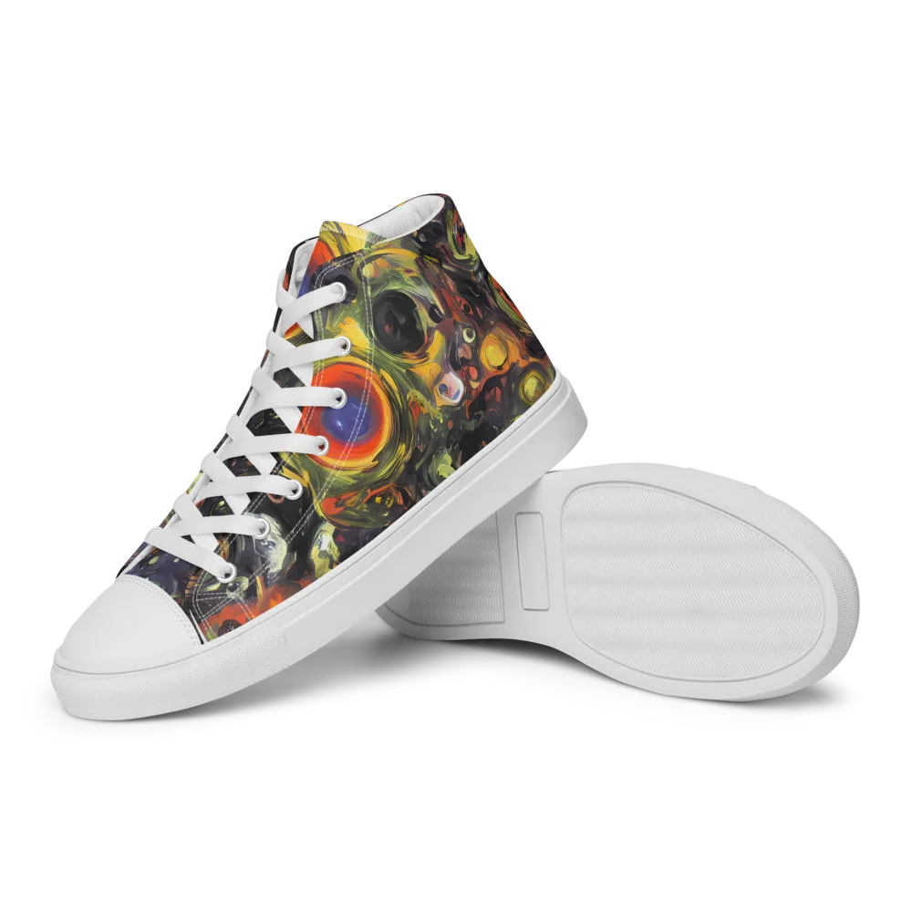Stellar Spin on Women's High Top Canvas Shoes — Left