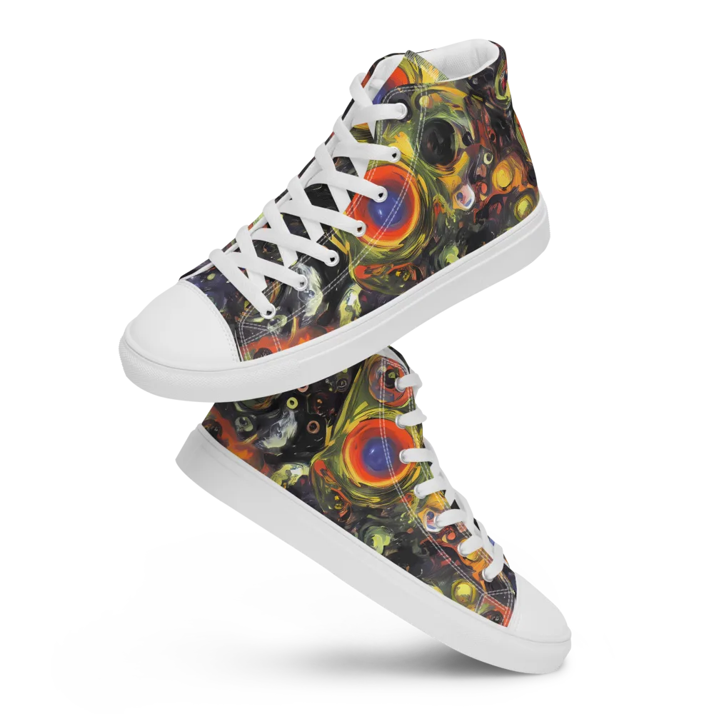 Stellar Spin on Women's High Top Canvas Shoes — Front