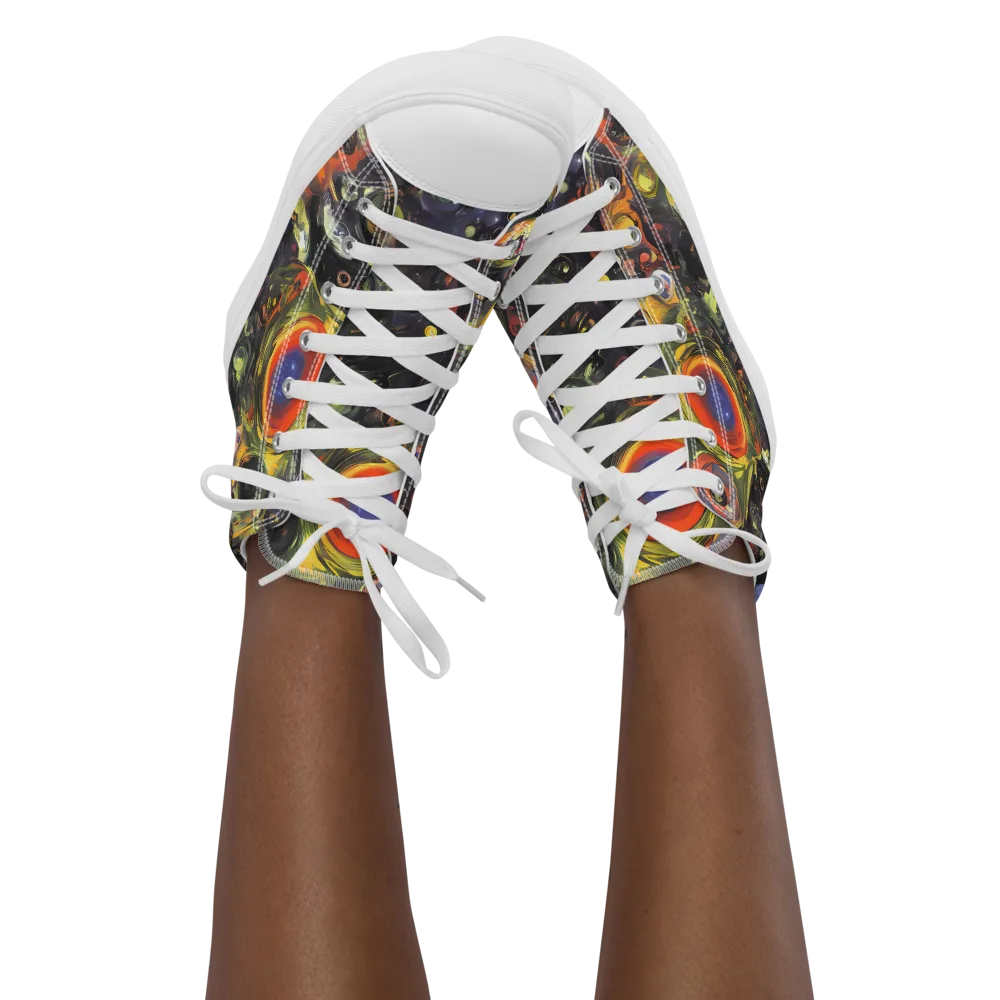 Stellar Spin on Women's High Top Canvas Shoes — Front