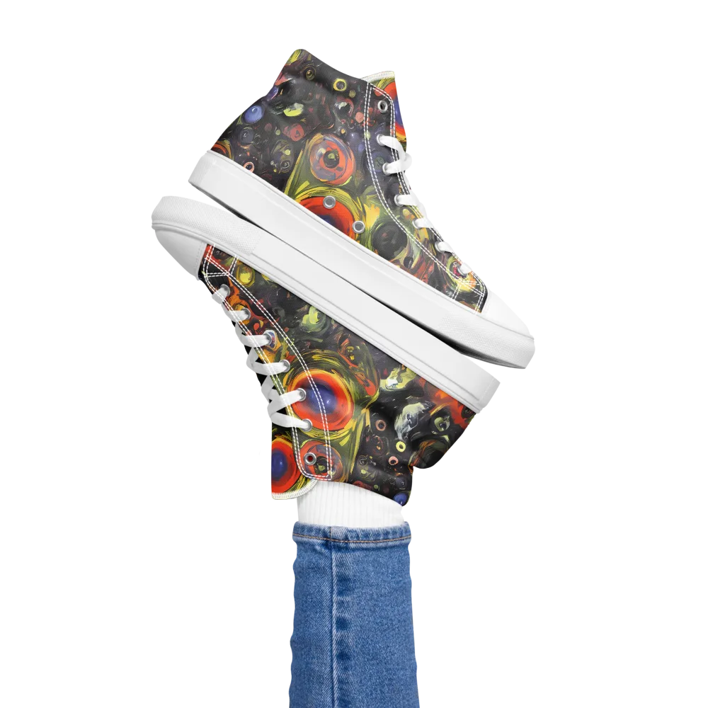 Stellar Spin on Women's High Top Canvas Shoes — Left