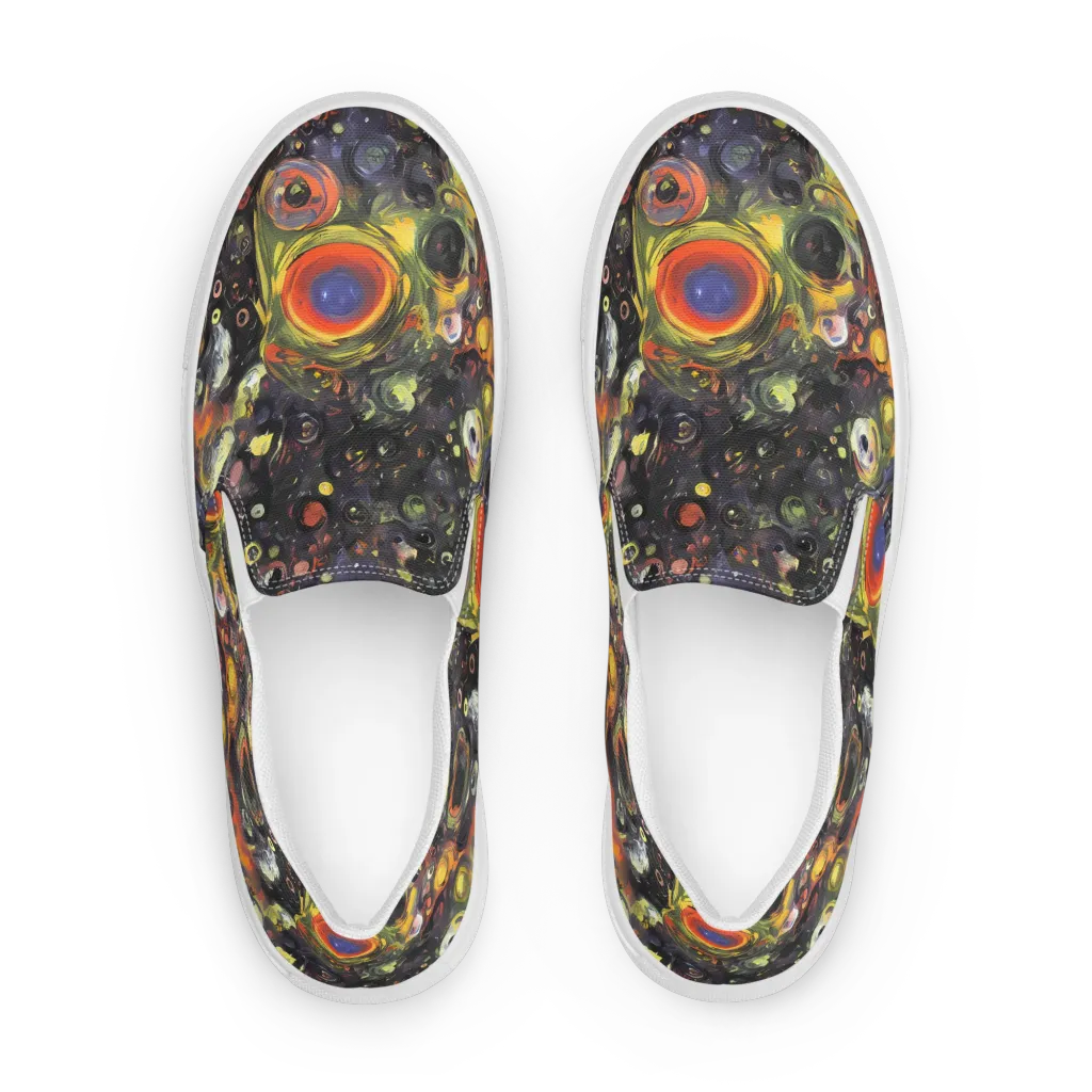 Stellar Spin on Men's Slip-On Canvas Shoes — Front