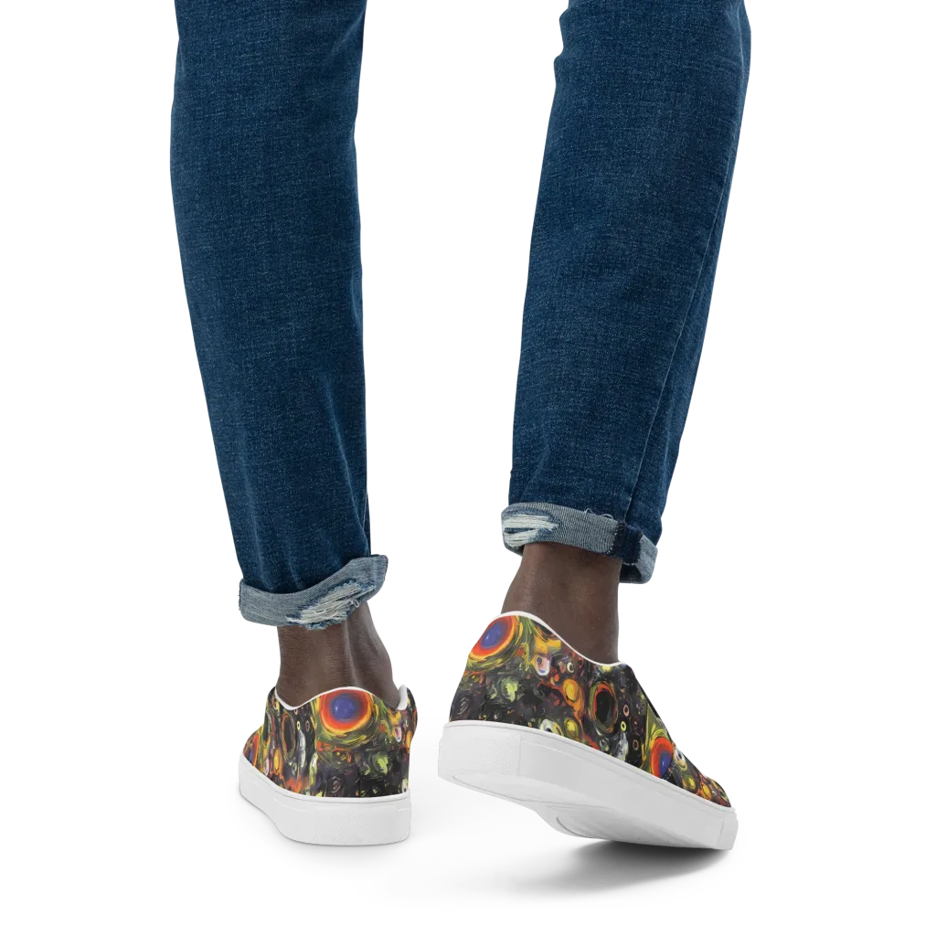 Stellar Spin on Men's Slip-On Canvas Shoes — Back