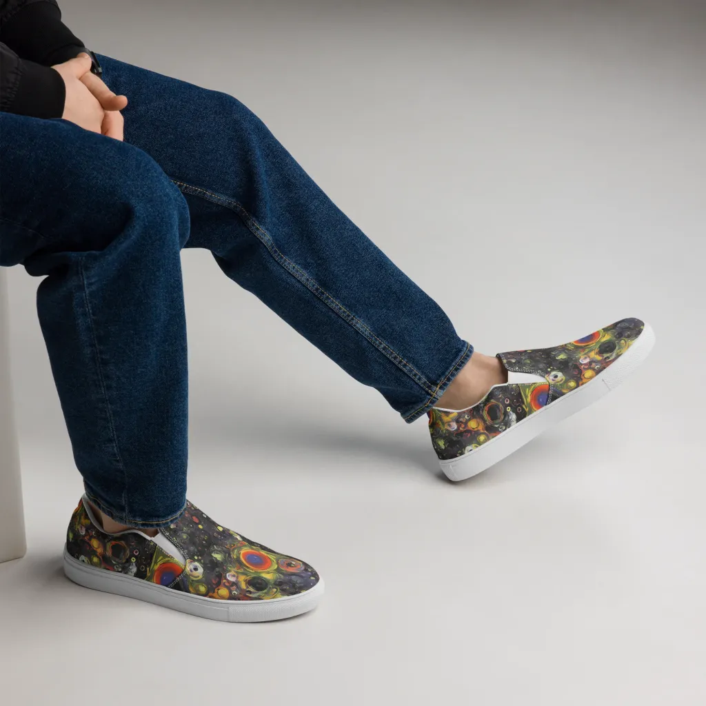 Stellar Spin on Men's Slip-On Canvas Shoes — Right