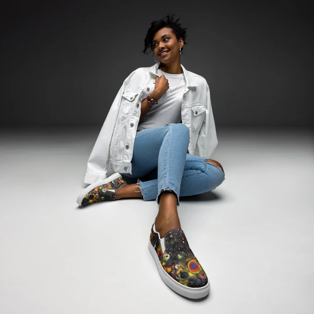 Stellar Spin on Women's Slip-On Canvas Shoes — Front