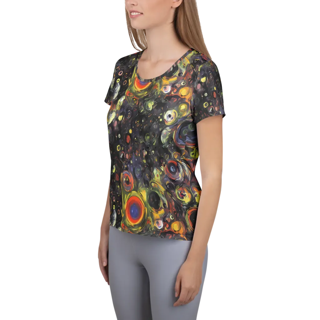 Stellar Spin on Women's Athletic T-Shirt — Left