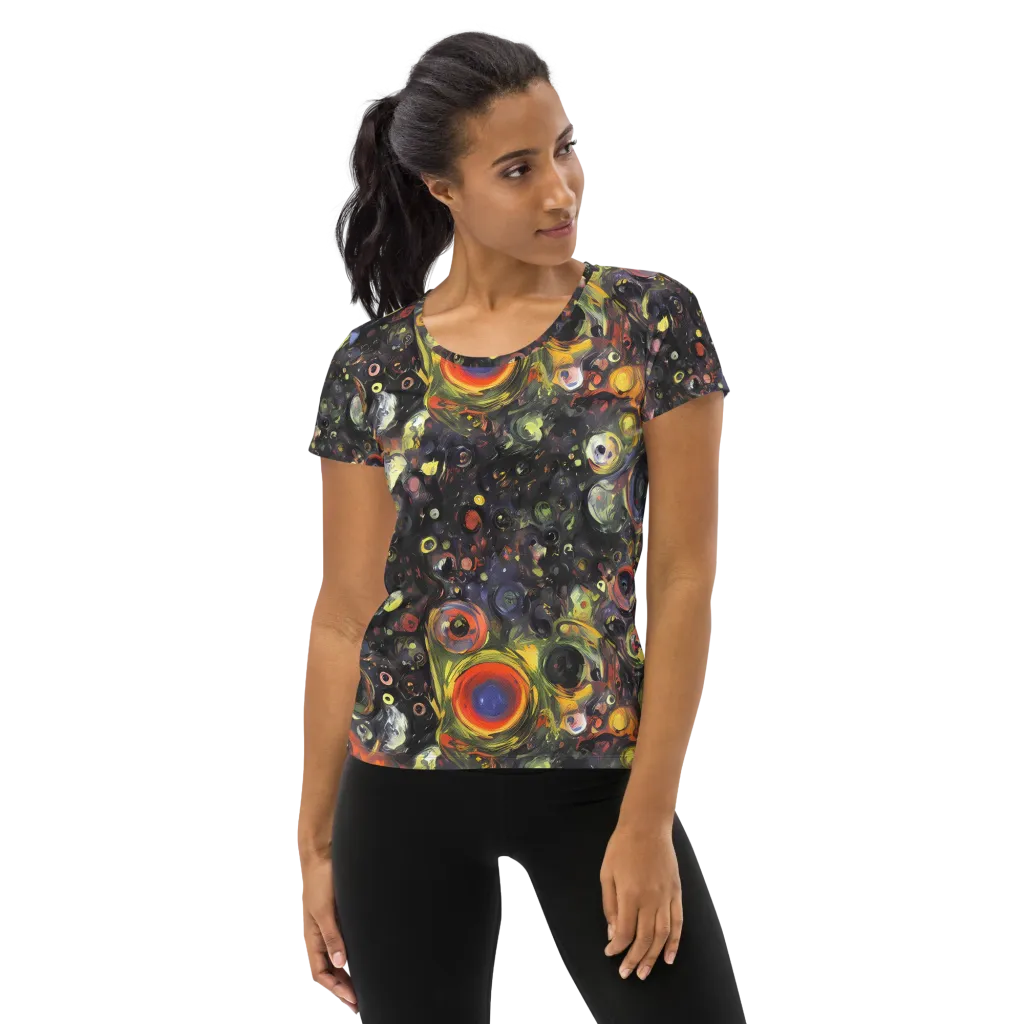 Stellar Spin on Women's Athletic T-Shirt — Front
