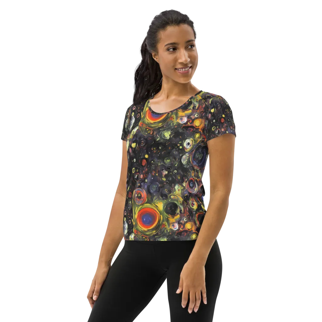 Stellar Spin on Women's Athletic T-Shirt — Left