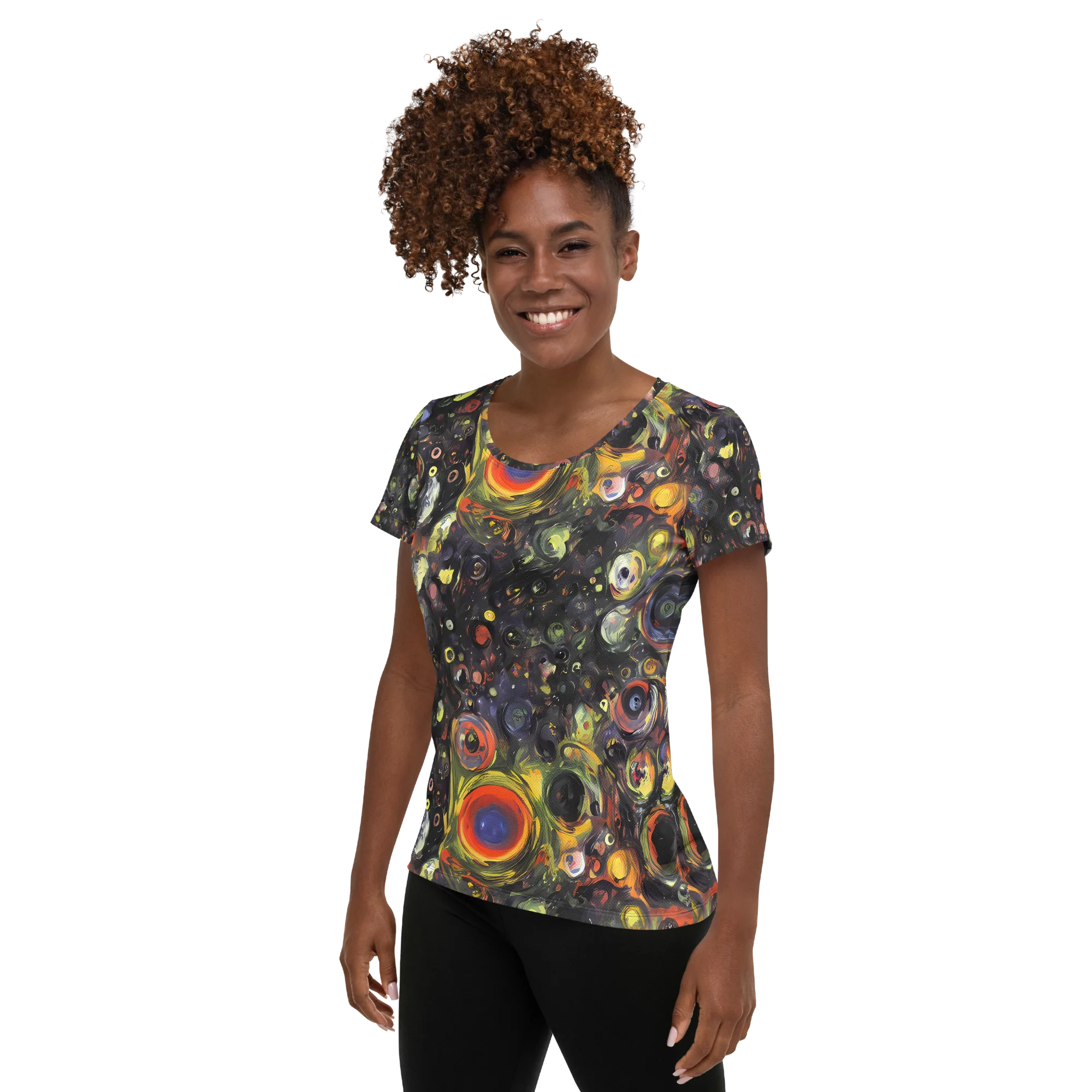 Stellar Spin on Women's Athletic T-Shirt — Left